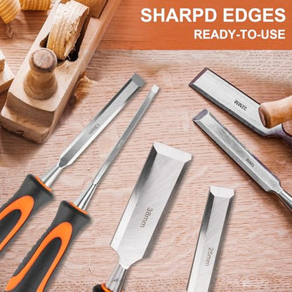11PCS Wood Chisel Sets((1/4", 1/2", 3/4", 1", 1-1/4", 1-1/2")