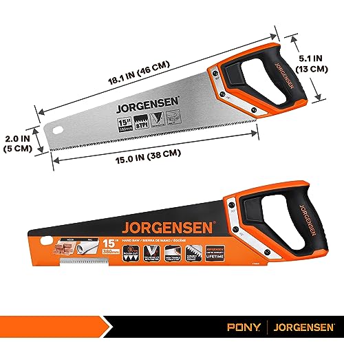 JORGENSEN Japanese Flush Cut Saw - 5 Inch Small Pull Saw & JORGENSEN 15 Inch Pro Hand Saw