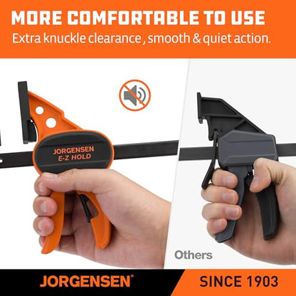 JORGENSEN E-Z Hold 4-Pack 6" 200LBS Light Duty Woodworking Bar Clamps - size: 4 Count (Pack of 1)