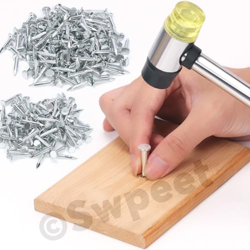 Swpeet 300Pcs 1 Inch High Quality Galvanized Roofing Felt Nails, Roofing Felt Nails Suit for Fasten Roofing Felt, Asphalt Shingles and Insulation Board - size: 1 Inch