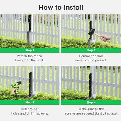 VIVOSUN 2 Pack Fence Post Repair Kit