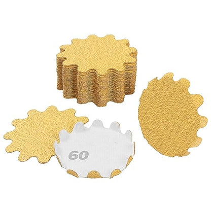 Flex Edge Gold 2 Inch Hook and Loop Sanding Discs 2 Inch 60 Grit 25 Pack - size: 2", style: 60 Grit