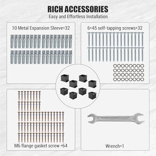 8-Pack 6x6 Post Base Brackets, Metal Anchors with Hardware for Decks - color: Black