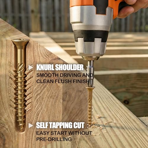 #10 x 3 in Deck Screws, T25, Ruspert Coated, 5 lb - size: #10 x 3"