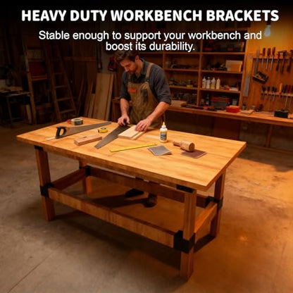 8 Pack Workbench Brackets Kits, 3-Way Right Angle Corner Braces