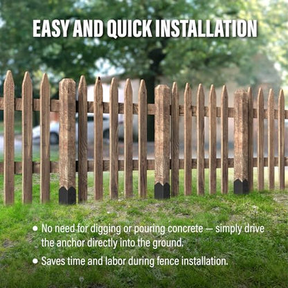 6 Pack 24"x4"x4" Heavy Duty Fence Post Anchor Ground Spike (S6) - size: 24IN