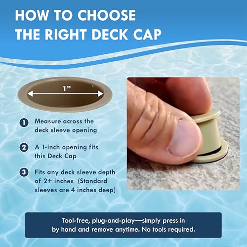 Pool Fence Hole Caps for 1-Inch Poles, Tan, 25 Pack - color: Tan