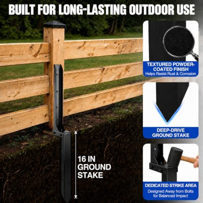 Fence Post Repair Kit 33" 4 Pack, Fix Leaning 4x4/6x6 Wood Posts
