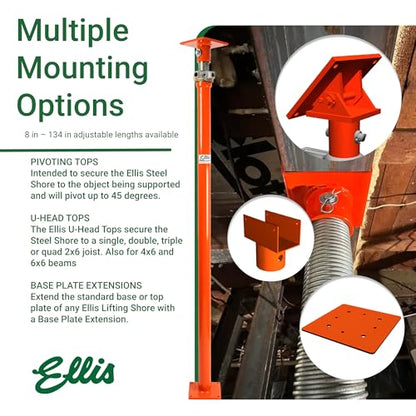 Ellis Light-Duty Lifting Shores, Adjustable Screw Jack Post, 86" to 110" - size: 86" - 110"