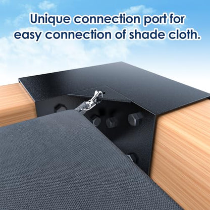 Pergola Bracket Kit 4x4(Inner 3.6"x3.6"), 4pcs 3-Way Right Angle Corner Bracket, Heavy Duty DIY Pergola Kit with Powder Coating, for Gazebos, Patio Pergolas, Log Cabin Outdoor, with Screws - size: 4x4 Corner Brackets 4pcs
