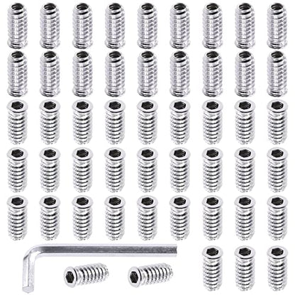 Swpeet 50Pcs 1/4" - 20 x 25mm White Zinc Plated Carbon Steel Carbon Furniture Screw in Nut Threaded Wood Inserts Threaded Inserts Bolt Fastener Connector Hex Socket (1/4" - 20 x 25mm) - size: 1/4" - 20 x 25mm