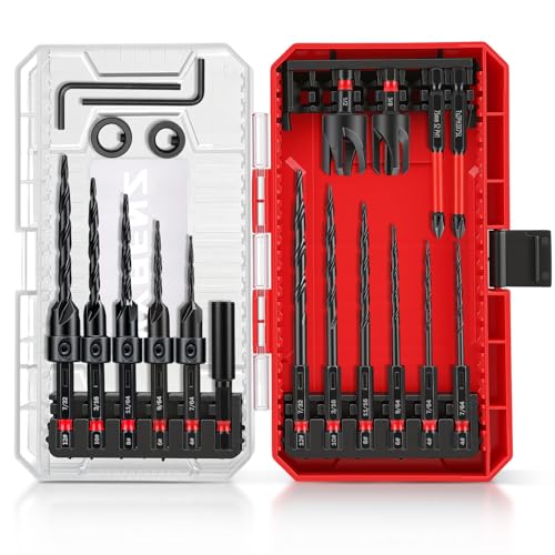 20PCS Countersink Drill Bit Set, Tapered Drill Bits Counter Sink Drill Bit
