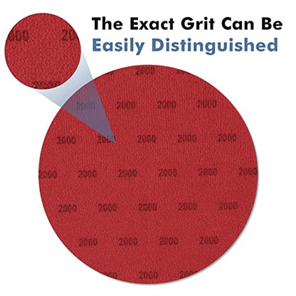 6 Inch 25 PCS 2000 Grit Sanding Disc Wet Dry Sandpaper Hook Loop Sand Paper - style: Grit 2000