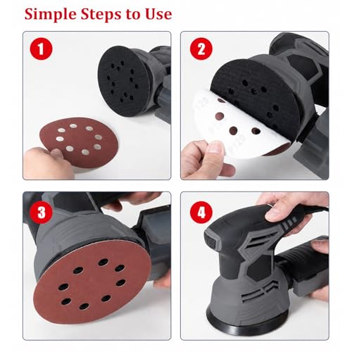 50PCS 5 Inch 8-Hole Sanding Discs for Random Orbital Sander, 150 Grit Hook and Loop Sandpaper Pads for Woodworking, Metal and Automotive Surface Prep - style: 50PCS 150 Grit