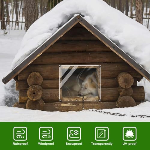 Clear Tarp with Grommets, 6x16ft Transparent Tarps Heavy Duty Waterproof - size: 6x16ft