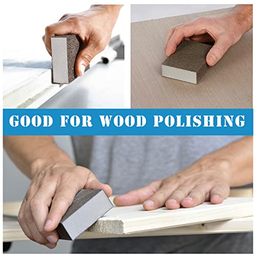 16Pcs 120 Grit Sanding Blocks, Jamiikury Fine Sanding Sponge Washable and Reusable, Wet Dry Sandpaper Sponge for Wood Metal FurniturePaint and Drywall - size: 120 Grits