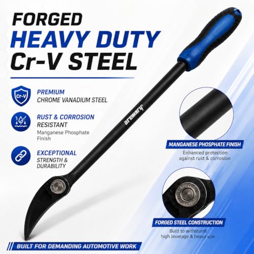 16 Inch Indexing Pry Bar, 15-Position Adjustable Cr-V Indexable Prybar Tool - size: 16 Inch