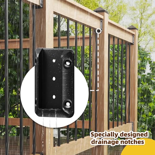 50 Pcs Toscoco Deck Railing Brackets for 2×4 (Actual 1.5" × 3.5") Wood Rail