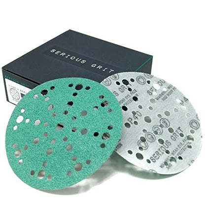 Serious Grit - 6-Inch 49-Hole P40 Grit Sanding Discs - 25 Pack Box - size: 40 Grit