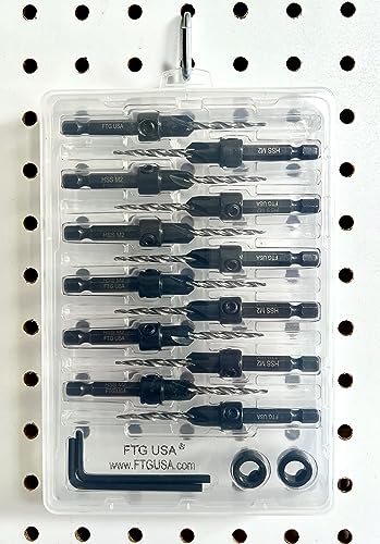 FTG USA 12 Pc #6 (9/64") Countersink Drill Bit Set with Tapered Drill Bits - size: #6, style: Same Sort 12 Pc