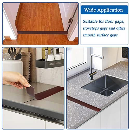 FONUNO Vinyl Floor Transition Strip Self Adhesive Threshold Strip 1.57" W - color: Coffee, size: 4cm, 3.3Ft