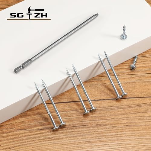 Pocket Hole Screws #8 x 1 Inch (190Pcs) 1lb. Carbon Steel, Zinc Plated, Washer Head, Coarse Thread, Square Drive,150MM Drive Bit Included - color: Zinc Plated, size: #8 x 1"