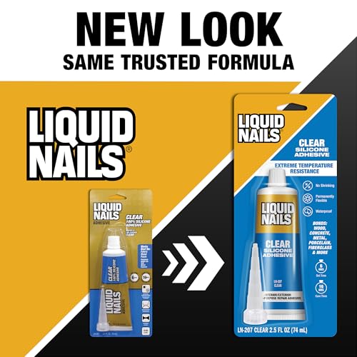 Liquid Nails Clear Small Projects Silicone Adhesive, 2.5 oz - size: 2.5 fl oz, style: Projects