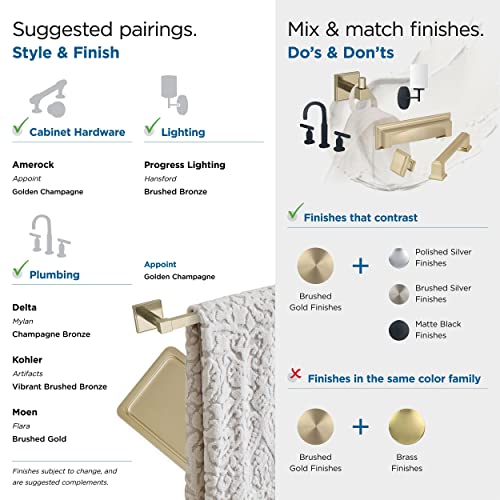 Amerock Appoint 18" Golden Champagne Towel Bar