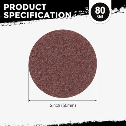 10Pcs Sanding Discs 2Inch 80Grit Hook and Loop Sandpapers Red - size: 2 Inch(80 Grit)