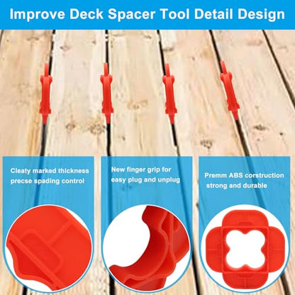 Deck Spacers Tool, 12 Packs, Red Nylon
