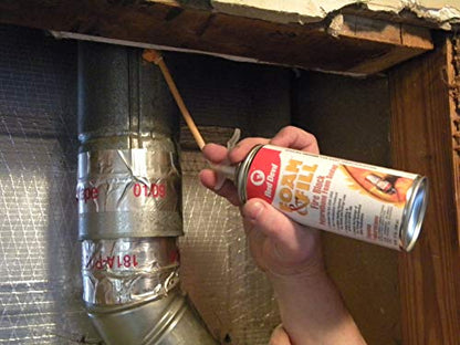 Red Devil 0915 Spray Foam & Fill Fire Block Expanding Insulation Polyurethane Foam Sealant, 12 oz, Orange, Pack of 1 - style: Pack of 1