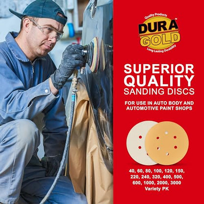 Dura-Gold 6" Gold Sanding Discs, 3000 Grit, Box of 24, 6 Hole Pattern H & L - size: 3000-Grit