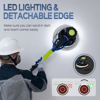 Drywall Sander, 2025 Upgraded 8-Amp Popcorn Ceiling Removal Tool, Blue - color: Dark Blue