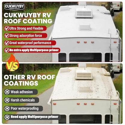 RV Roof Sealant Waterproof, RV Roof Coating for RV, Camper and Trailer - size: 3-in-1 RV Roof Kit