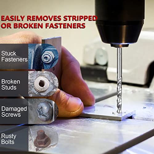 26-Piece Screw & Drill Bit Set, Multi-Spline & Bolt Extractors, Spiral Extractor for Broken Studs & Fittings - color: 26-PIECE