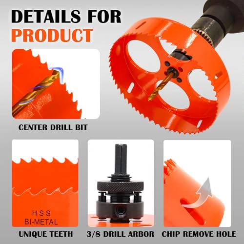 4" & 6" Hole Saw with Dust Bowl for Recessed Lights,LED Can Lighting - size: 4&6 inch