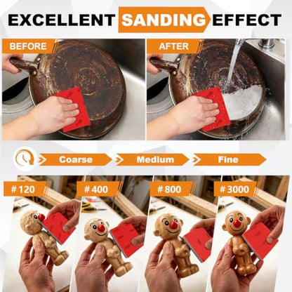 27 PCS 3x4 Inch Sanding Sponge, 120-3000 Grit Sandpaper Blocks Assortment - color: Mix Grit