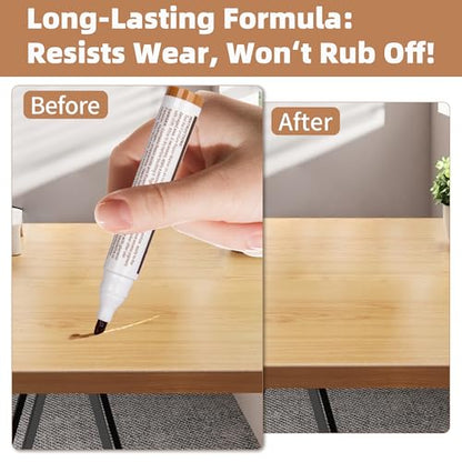 Wooden Furniture Floor Scratch Repair Markers, Wood Touch Up Markers with Sharpener, Furniture Touch Up Pens for Wood Floors, Tables, Cabinets, Doors, Quick