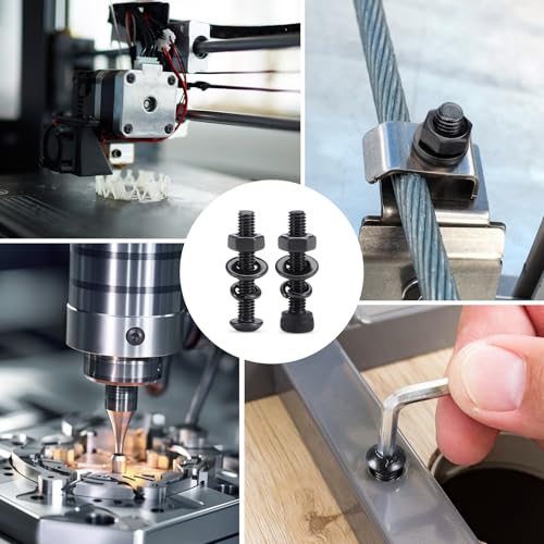 M4 Metric Screw Assortment, 1820PCS M4 x 6/8/10/12/16/20/25/30/35mm Hex Socket Button & Cap Head Screws Nuts Bolts Washer Assortment Kit 12.9 & 10.9 Grade Black Oxide for DIY, 3D Printer - size: M4 1820PCS Button&Socket Black