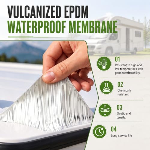 Pushglossy 6" x 25ft Epdm Rubber Roofing Seam Butyl Tape 50 Mil, White - color: White, size: 6 Inch X 25 Feet