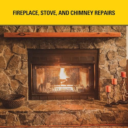 Stanley 2700F High Temp Black Fireplace & Stove Sealant (1x10.1oz) – Heat Resistant Fire Caulk for Chimneys, Ovens, Grills, Wood Stoves – Non-Flammable, Fast Drying, Paintable – Cartridge, 1 Pack - size: 1 Pack