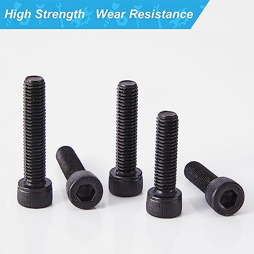 M6 x 40mm 45mm 50mm 55mm 60mm Hex Socket Head Cap Screws Bolts, 12.9 Grade Alloy Steel, Black Oxide Finish, Metric Allen Drive, Fully Threaded, Assortment Kit 25Pcs - size: Socket M6x40-60 mm