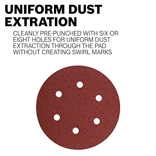Bosch SR5R040 5-Piece 40 Grit 5 in. 8 Hole Hook-and-Loop Sanding Discs (Pack of 2) - size: One Size (Pack of 2)