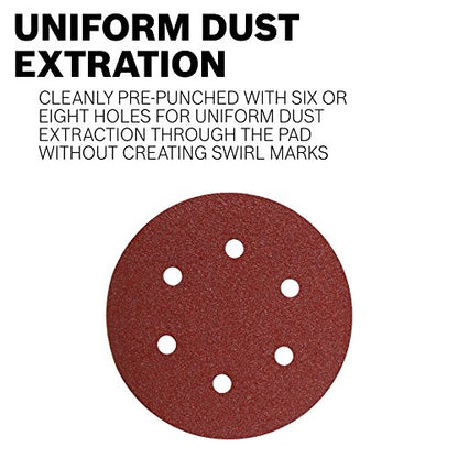 Bosch SR5R040 5-Piece 40 Grit 5 in. 8 Hole Hook-and-Loop Sanding Discs (Pack of 2) - size: One Size (Pack of 2)