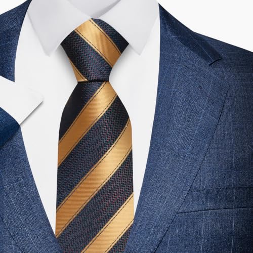 joy alice Tie For Men 6 PCS Necktie Woven Jacquard Neck Ties Set Neck Ties - color: Brown Gold