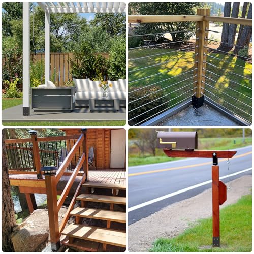 4x4 Post Base 20 Pcs, Deck Post Base,Heavy Duty Post Anchor Brackets - size: 4x4, style: 20pcs