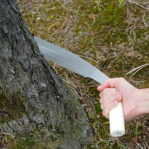 KAKURI Temagari Saw 13" Japanese Tree Limb Saw, Razor Japanese Steel Blade, Large Hand Pruning Saw for Cutting Tree, Log, Limb, Thick Branch, Raw Wood, Made in JAPAN - color: Wooden 330 Mm