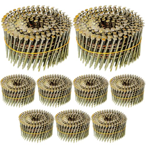Hotop 3600 Count 15-degree Coil Siding Nails, Wire Collated, 1 3/4 Inch - size: 1 3/4 Inch
