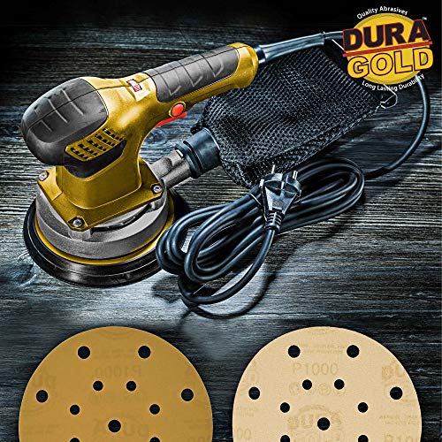 Dura-Gold 6" Gold Sanding Discs, 1000 Grit, Box of 50, Hook & Loop, 17 Hole - size: 1000-Grit