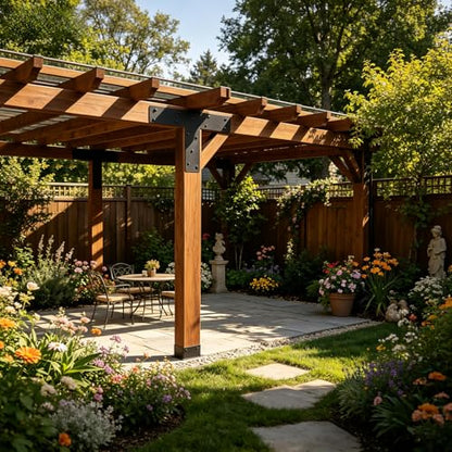 4 Pcs T Post Brackets for Pergola Bracket|Thickness 0.12"| - size: 4"x 4"